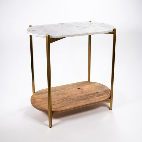 Table d'appoint Utopia marbre et laiton