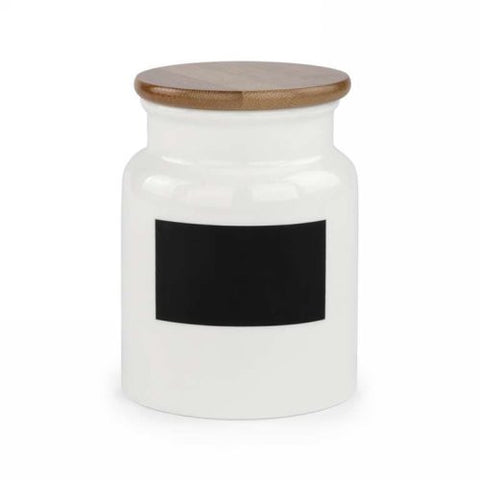 Bocal moyen avec étiquette noire