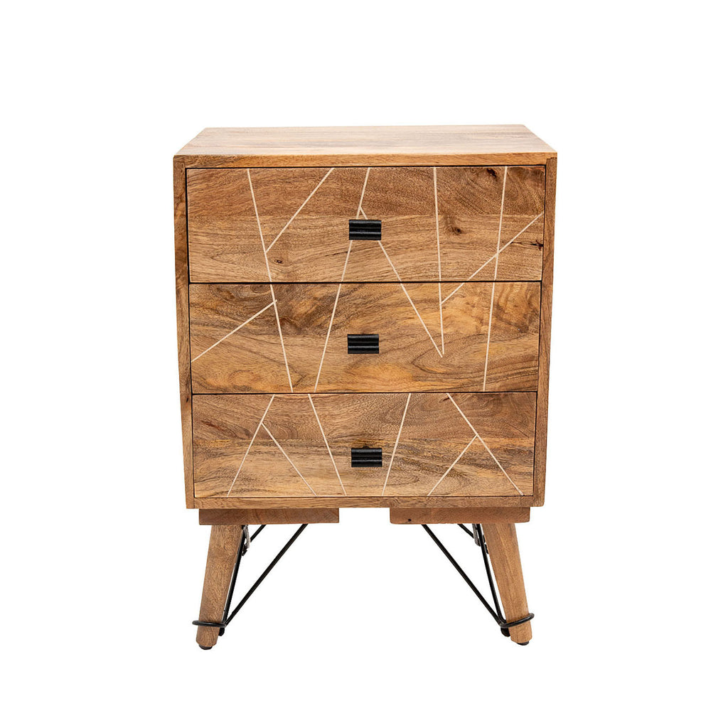 Table de bout Seattle à trois tiroirs Table de bout Seattle à trois tiroirs