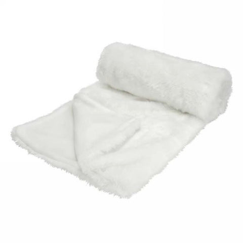 Jeté en fourrure blanche