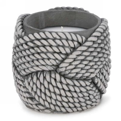 Chandelle grise à motif tissé