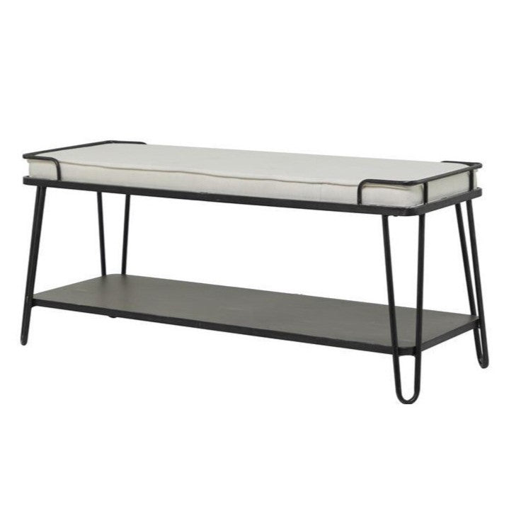 Banc en métal avec coussin