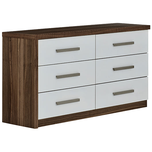 Bureau double Industrie Villageois Noyer et Blanc