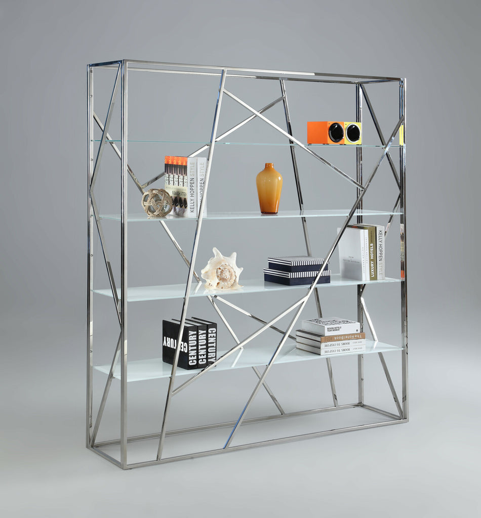 Étagère avec tablette en verre blanc