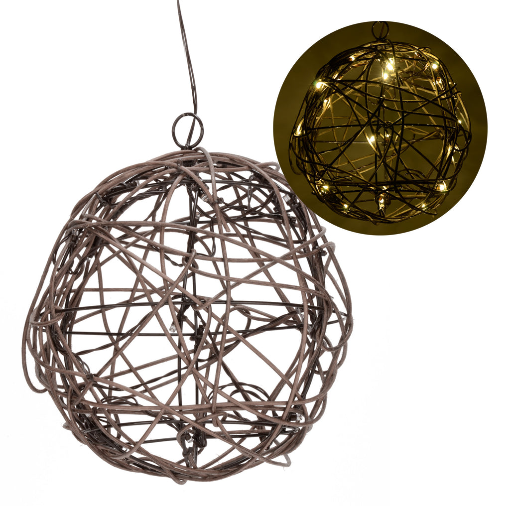 Boule décorative brune illuminée