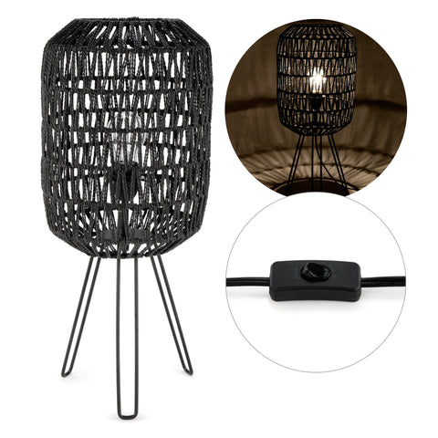 Lampe de table grise avec pied en métal